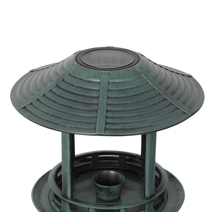 Bird Bath and Feeder Solar Light Food Station Outdoor Garden