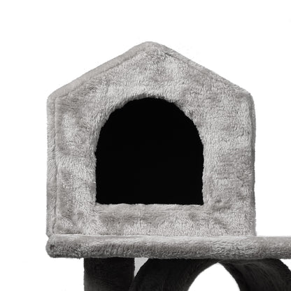 Cat Tree Scratching Post Scratcher Tower Condo House Furniture Grey 110cm