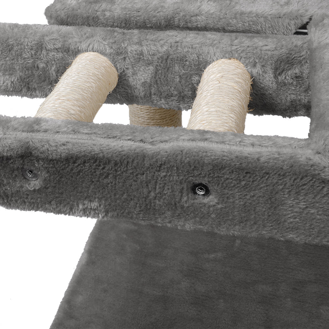Cat Tree Scratching Post Scratcher Tower Condo House Furniture Grey 110cm