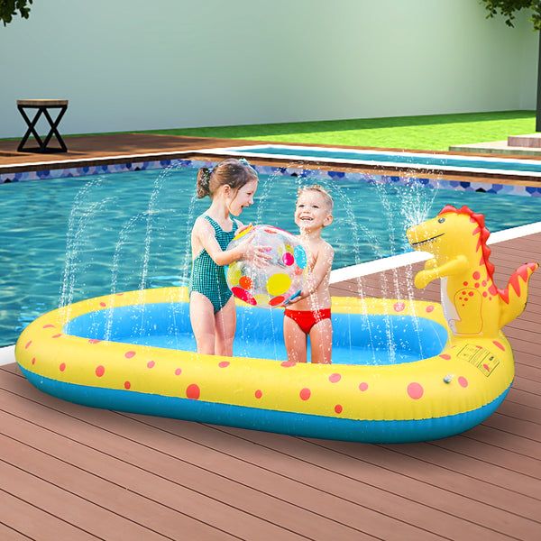  Kids Inflatable Water Pool Splash Spray Mat Children Sprinkler Play Pad Outdoor