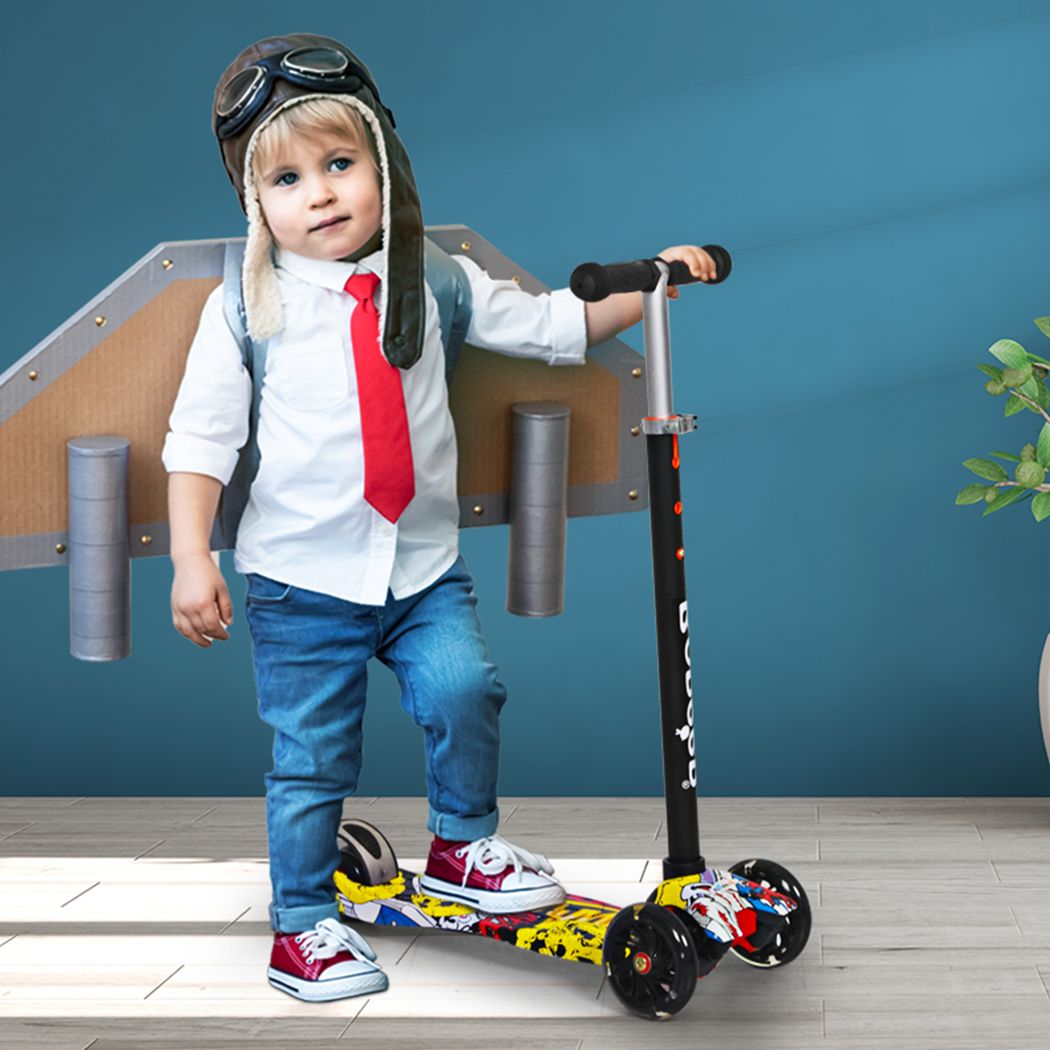 3 Wheels Kids Scooter Adjustable Height Flashing LED Toddler Toys