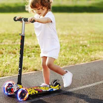 3 Wheels Kids Scooter Adjustable Height Flashing LED Toddler Toys