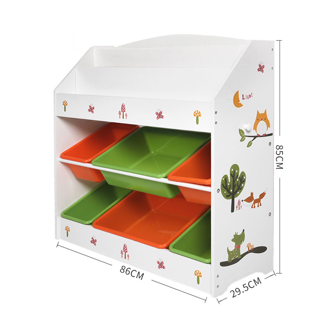 Kids Toy Box Organizers and Storage, Kids Bookshelf and Bookcase for Playroom