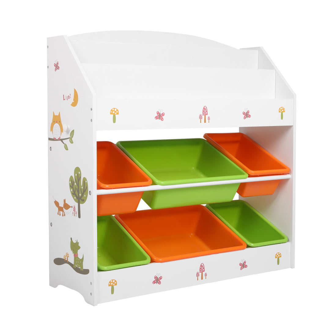 Kids Toy Box Organizers and Storage, Kids Bookshelf and Bookcase for Playroom