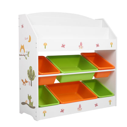 Kids Toy Box Organizers and Storage, Kids Bookshelf and Bookcase for Playroom