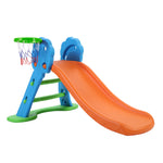 Kids Slide with Basketball Hoop with Ladder Base Outdoor Indoor Playground Toddler Play