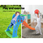 Kids Slide with Basketball Hoop with Ladder Base Outdoor Indoor Playground Toddler Play