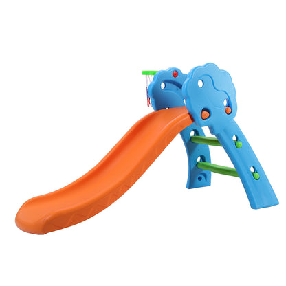 Outdoor Indoor Kids Slide with Basketball Hoop Playground