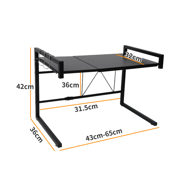 Microwave Oven Shelf Kitchen Organiser Black