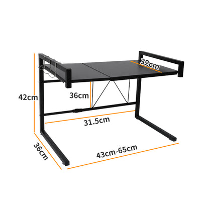 Microwave Oven Shelf Kitchen Organiser Black