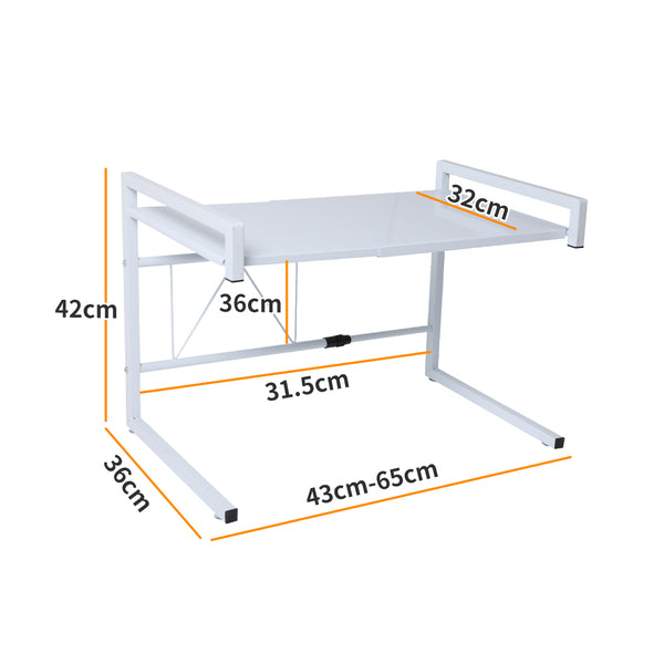 Microwave Oven Shelf Kitchen Organiser White