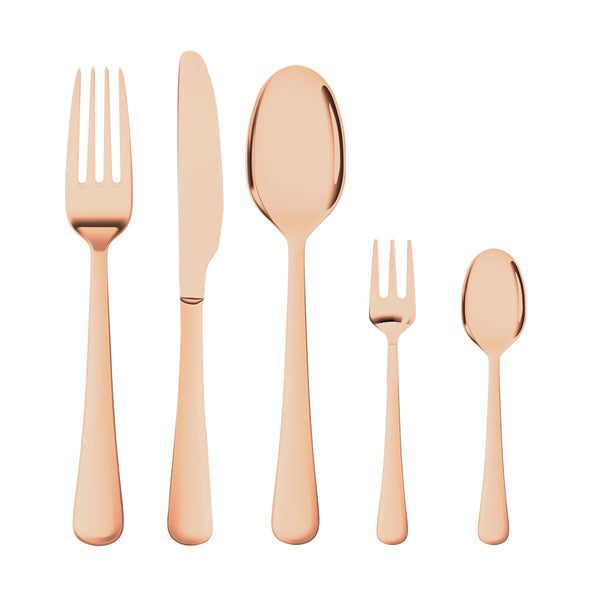  Stainless Steel Cutlery Set Glossy Knife Fork Spoon Child Travel Rose Gold 30pcs