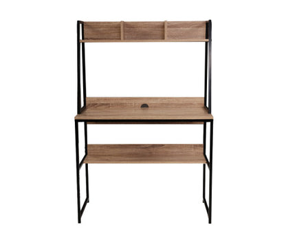 Computer Study Table Bookshelf Storage Oak
