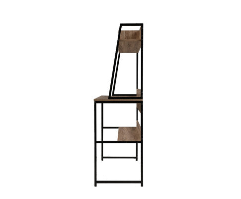 Computer Study Table Bookshelf Storage Oak
