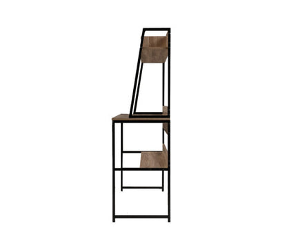 Computer Study Table Bookshelf Storage Oak