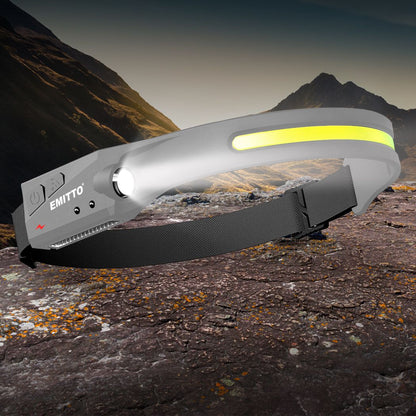 2 Pack LED Headlamp Torch USB Rechargeable Light