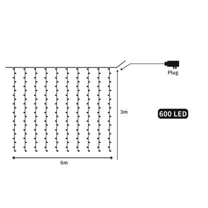 LED Curtain Fairy Lights Wedding Indoor Outdoor Xmas Garden Party Decor