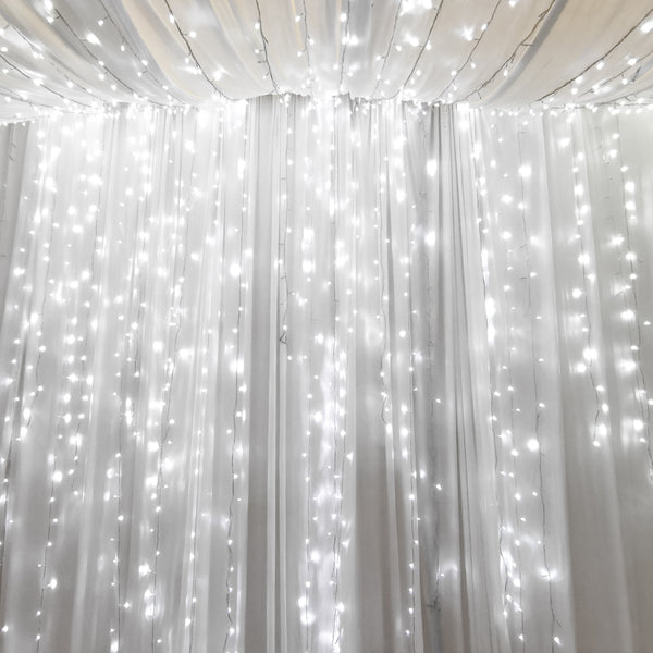  Cool white LED Curtain Fairy Lights Wedding Indoor Outdoor Xmas Garden Party Decor