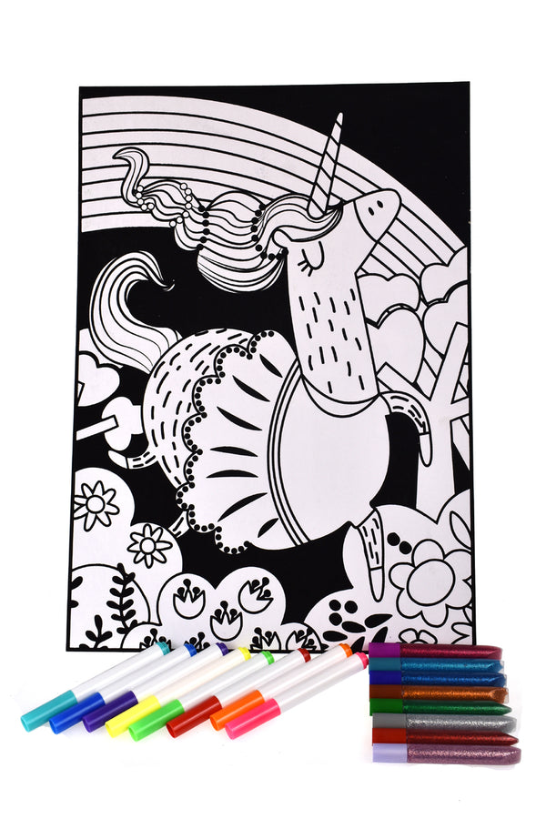  Unicorn Velvet Colouring Craft Kit