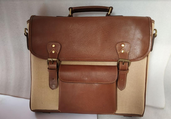  Handmade Leather Messenger Bag - Brown
