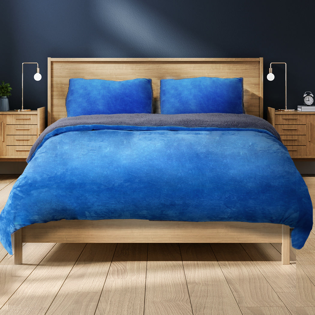 Quilt Cover with Pillowcase Queen Size Navy Blue