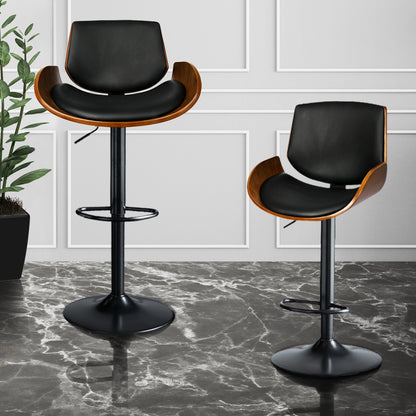 1x Bar Stools Kitchen Gas Lift Wooden Beech Stool Chair Swivel Barstools