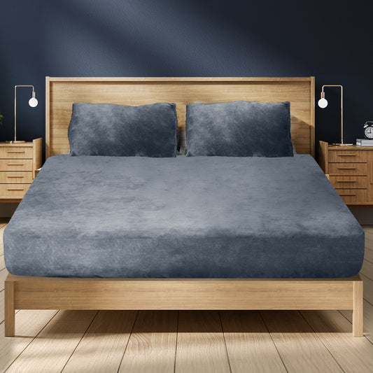 Fully elastic fitted sheet Double Size Dark Grey 
