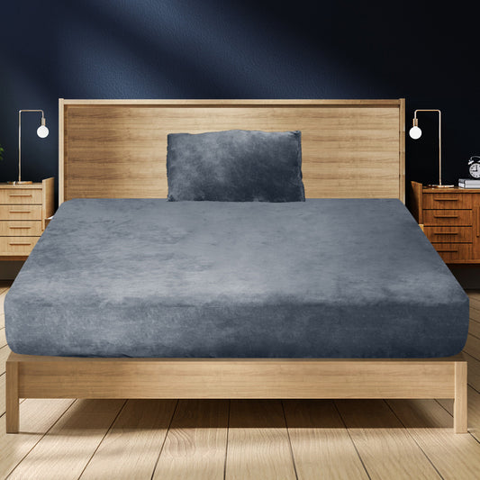 Bedding Set Ultrasoft Fitted Bed Sheet Dark Grey King Single