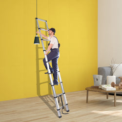 Multipurpose Ladder Telescopic Aluminum One Button Retraction Slow Down 2.6M