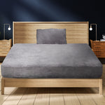 Ultrasoft Fitted Bed Sheet Silver Grey King Single