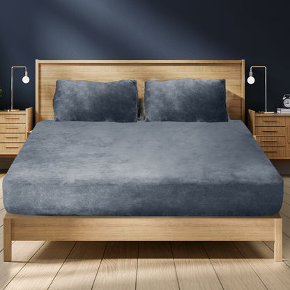Ultrasoft Fitted Bed Sheet Dark Grey Queen