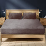 Ultrasoft Fitted Bed Sheet with Pillowcases Mink Queen