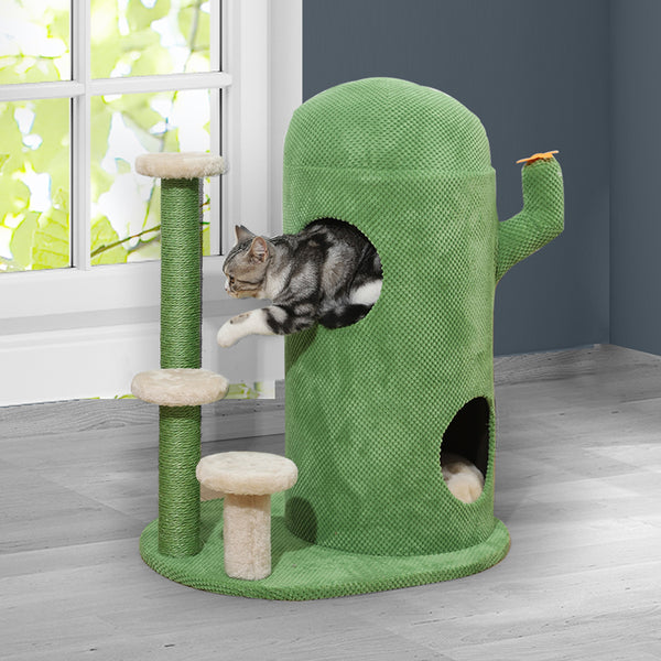  Cat Tree Tower Play Pet Activity Kitty Bed-Green