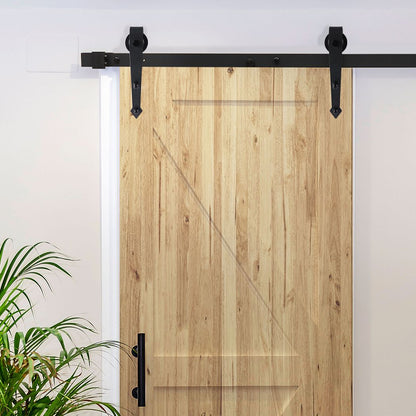 Sliding Barn Wood Door Hardware Kit Carbon Steel Single