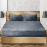 Fully elastic fitted sheet Double Size Dark Grey