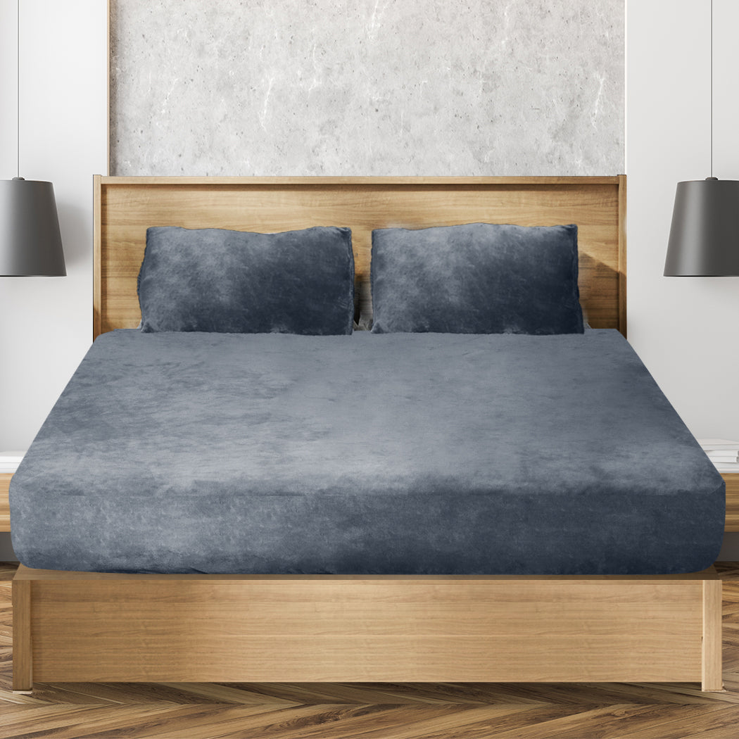 Ultrasoft Fitted Bed Sheet Dark Grey Queen