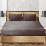 Ultrasoft Fitted Bed Sheet with Pillowcases Mink Queen