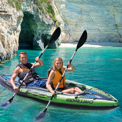 Kayak Boat Inflatable K2 Sports Challenger 2 Seat Floating Oars River Lake
