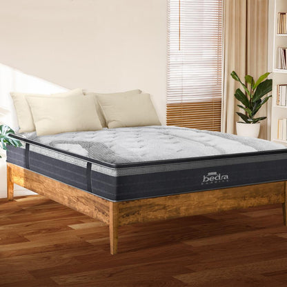 Simple Deals Double Mattress Breathable Spring Euro Top Natural Latex Foam 36cm 7 zone