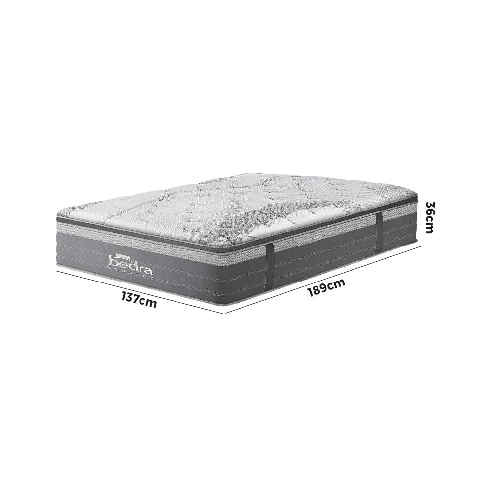 Simple Deals Double Mattress Breathable Spring Euro Top Natural Latex Foam 36cm 7 zone
