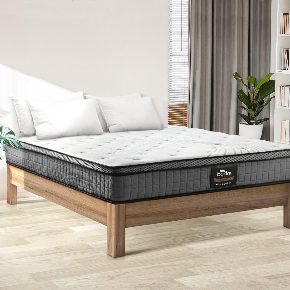 Simple Deals Double Mattress Bed Spring Mattress 4D Mesh Fabric Euro Top Medium 22cm