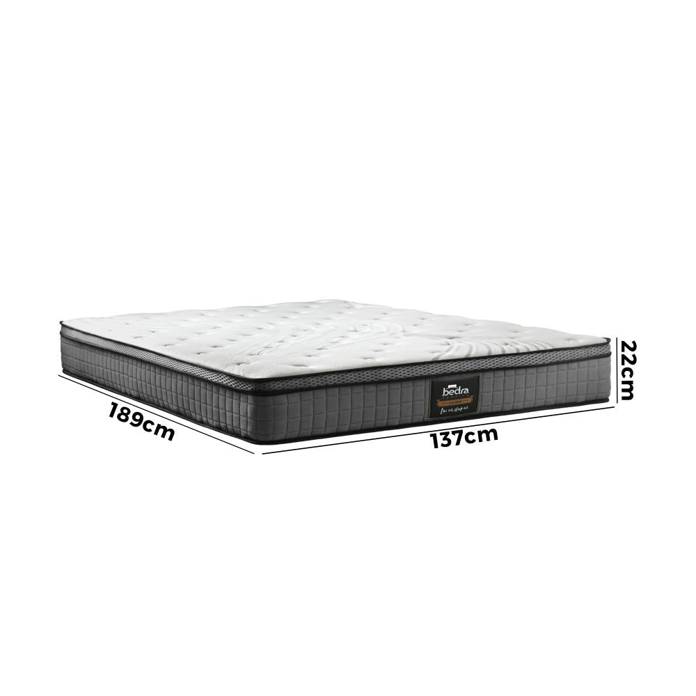 Simple Deals Double Mattress Bed Spring Mattress 4D Mesh Fabric Euro Top Medium 22cm