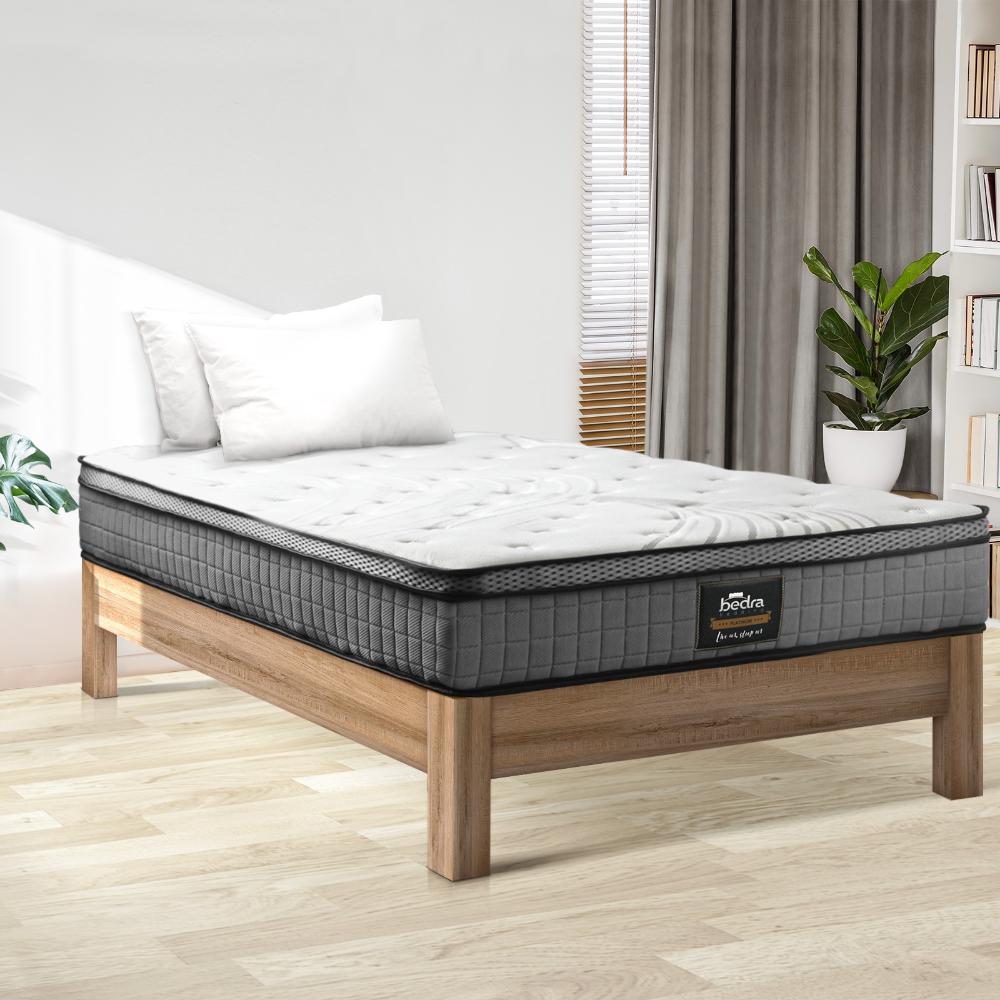 Simple Deals Single Mattress Bed Spring Mattress 4D Mesh Fabric Euro Top Medium 22cm