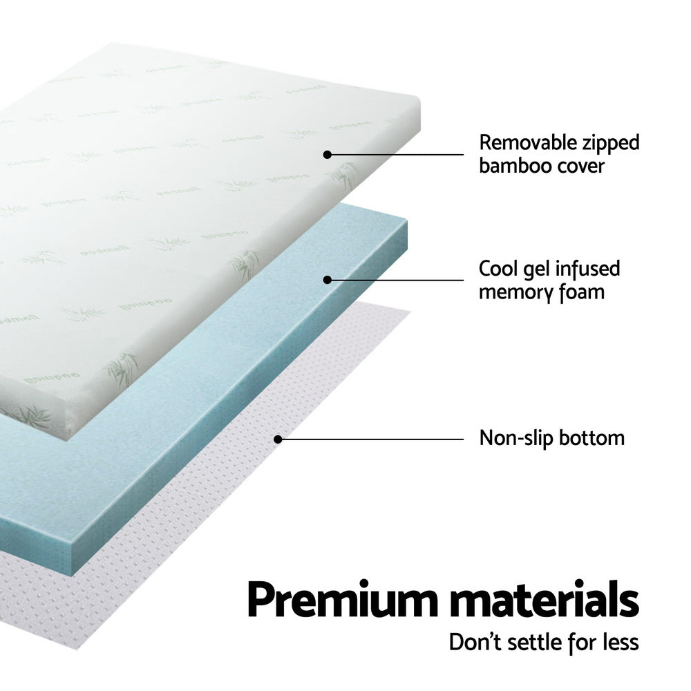 Memory Foam Mattress Topper Cool Gel Bamboo Double/King/Single