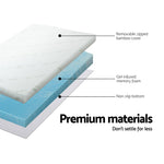 Cool Gel Memory Foam Topper Mattress Toppers W/ Bamboo Cover 5Cm Single