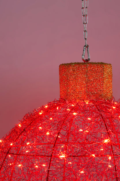 Christmas Display Bauble with Red/Gold Lights 50cm