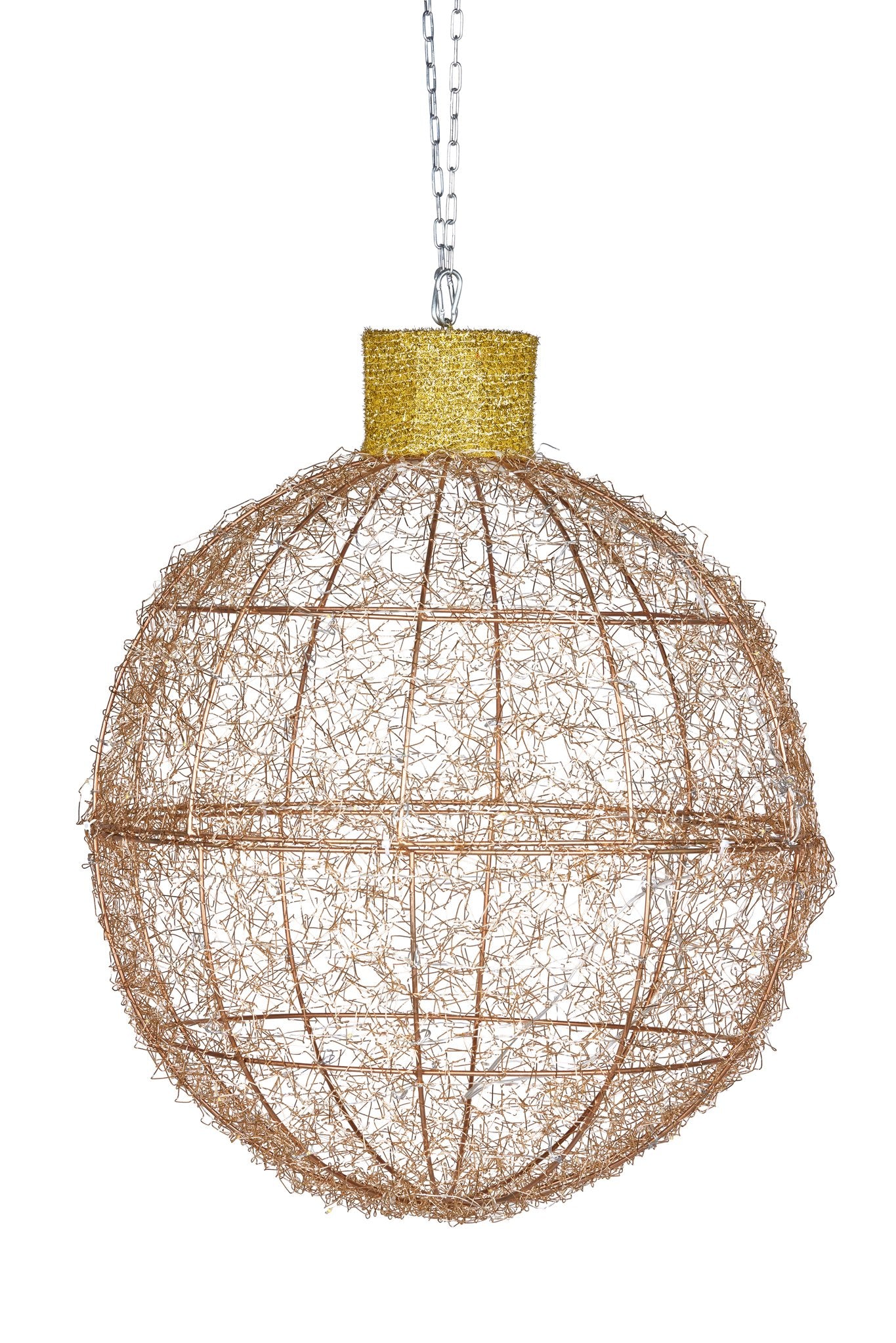 Christmas Display Bauble with Red/Gold Lights 50cm
