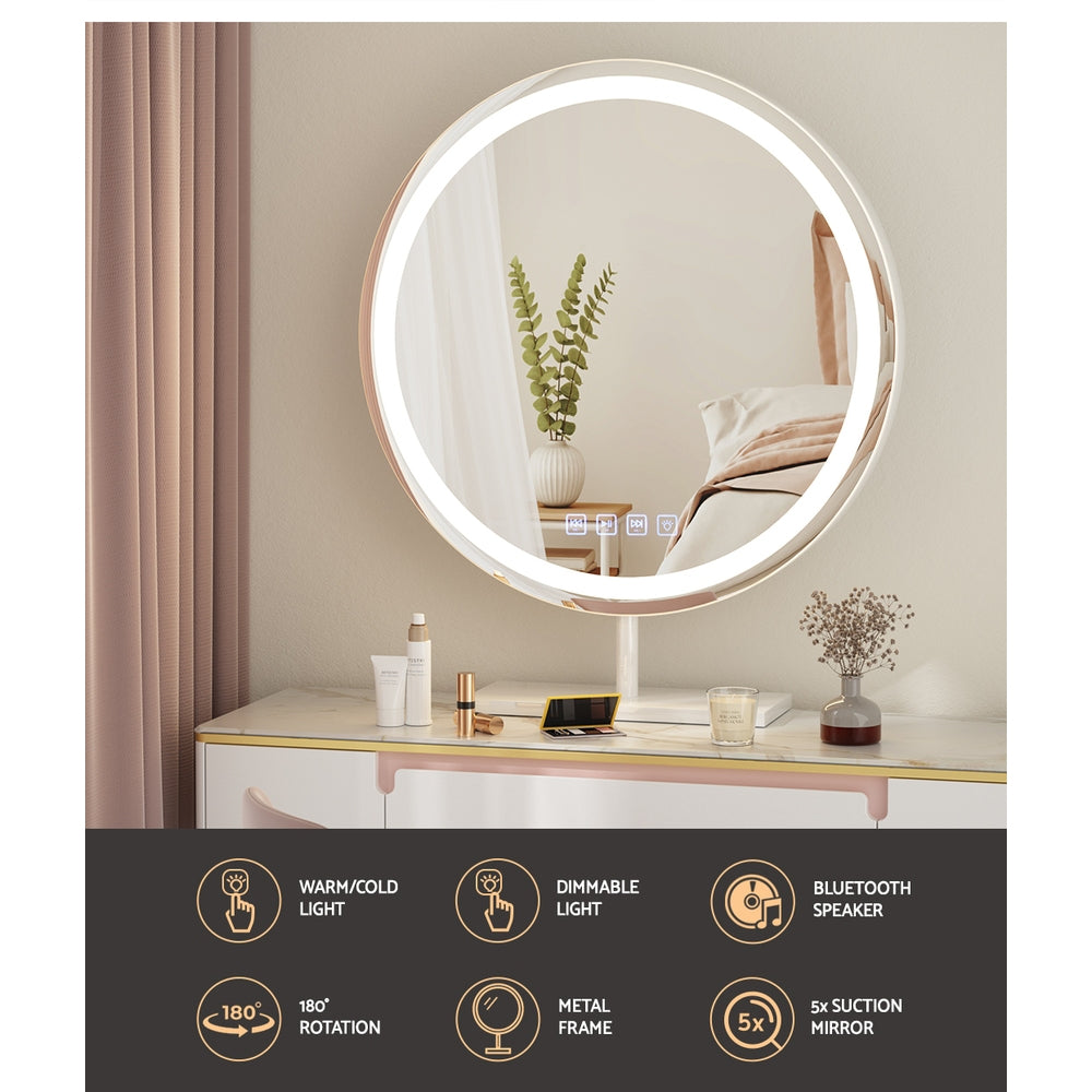 Makeup Mirror With Light Bluetooth Led Hollywood Vanity Mirrors 50Cm