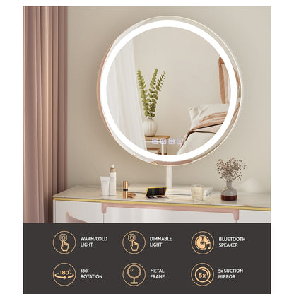 Makeup Mirror With Light Bluetooth Led Hollywood Vanity Mirrors 50Cm