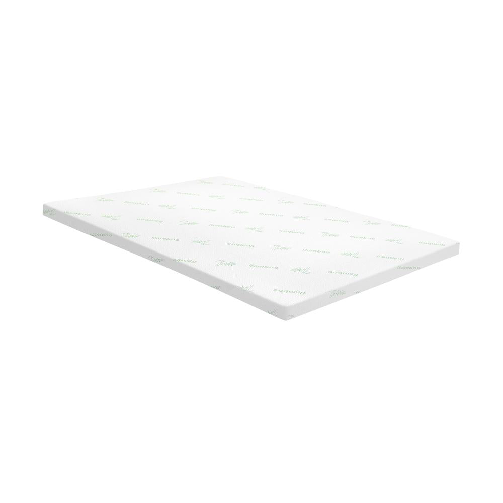 Simple Deals Memory Foam Mattress Topper Bed Cool Gel Bamboo Cover Underlay Double 8CM